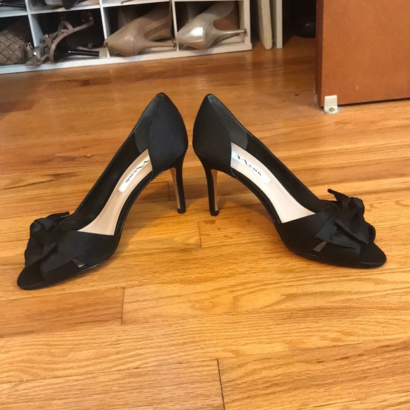 Nina black satin d’Orsay heels - Picture 5 of 6